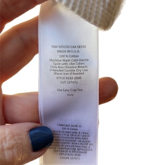 Current/Elliott White Waffle Knit Boat Neck Long Sleeve T Shirt 2 - Picture 9 of 10